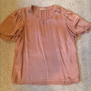 Nation LTD Satin Blouse in Soft Pink